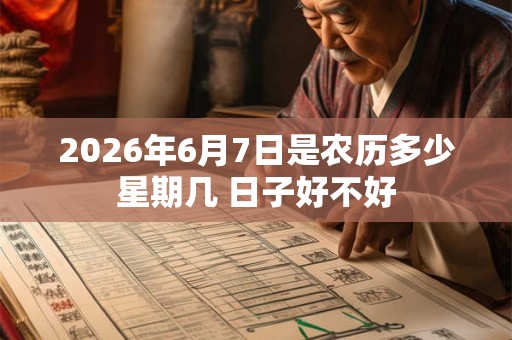 2026年6月7日是农历多少星期几 日子好不好