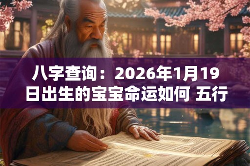 八字查询:2026年1月19日出生的宝宝命运如何 五行缺什么 八字查询:2026年1月19日出生的宝宝命运如何 五行缺什么