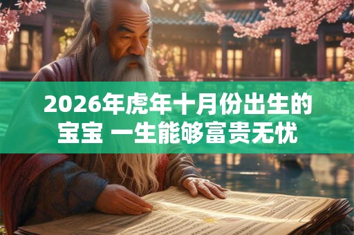 2026年虎年十月份出生的宝宝 一生能够富贵无忧