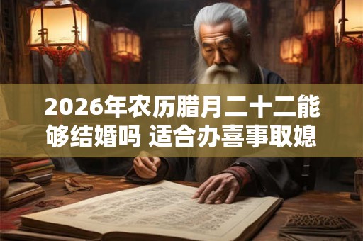 2026年农历腊月二十二能够结婚吗 适合办喜事取媳妇吗 2026年农历腊月二十二能够结婚吗 适合办喜事取媳妇吗