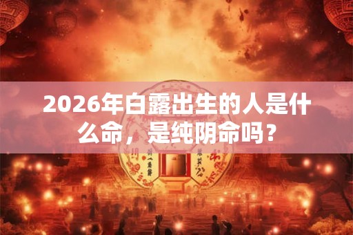 2026年白露出生的人是什么命，是纯阴命吗？