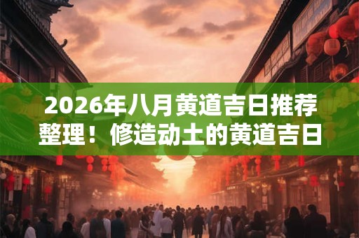 2026年八月黄道吉日推荐整理！修造动土的黄道吉日要怎么选择？
