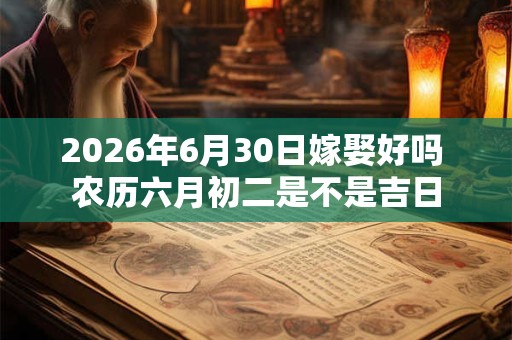 2026年6月30日嫁娶好吗 农历六月初二是不是吉日