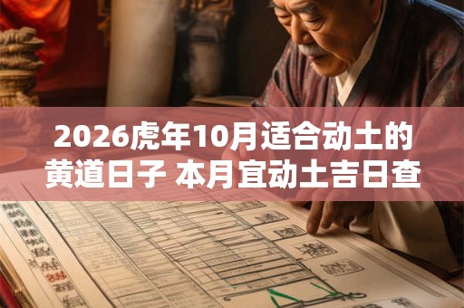 2026虎年10月适合动土的黄道日子 本月宜动土吉日查询