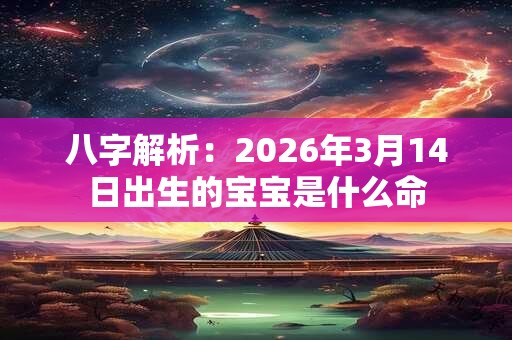 八字解析：2026年3月14日出生的宝宝是什么命