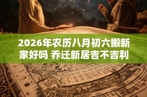 2026年农历八月初六搬新家好吗 乔迁新居吉不吉利