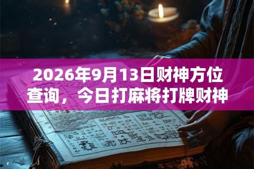 2026年9月13日财神方位查询，今日打麻将打牌财神方位