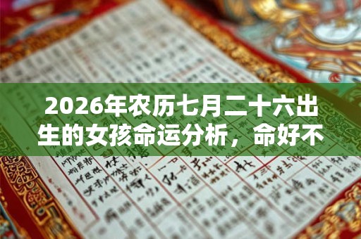 2026年农历七月二十六出生的女孩命运分析，命好不好？
