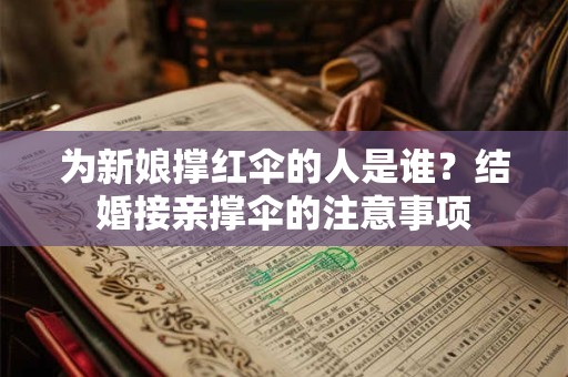 为新娘撑红伞的人是谁？结婚接亲撑伞的注意事项