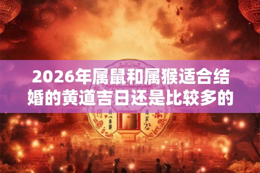 2026年属鼠和属猴适合结婚的黄道吉日还是比较多的