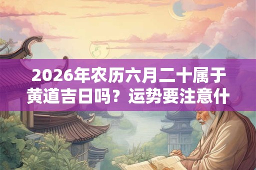 2026年农历六月二十属于黄道吉日吗？运势要注意什么？