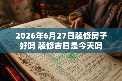 2026年6月27日装修房子好吗 装修吉日是今天吗