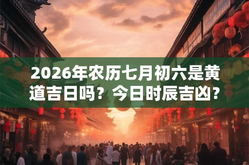 2026年农历七月初六是黄道吉日吗？今日时辰吉凶？
