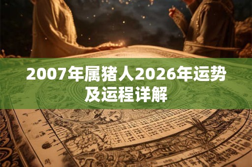 2007年属猪人2026年运势及运程详解
