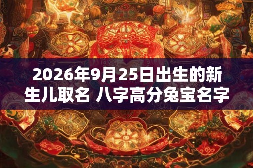 2026年9月25日出生的新生儿取名 八字高分兔宝名字 2026年9月25日出生的新生儿取名 八字高分兔宝名字
