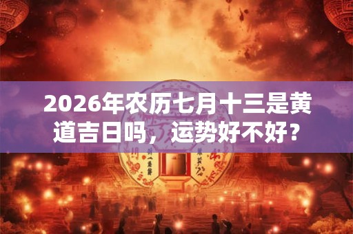 2026年农历七月十三是黄道吉日吗，运势好不好？