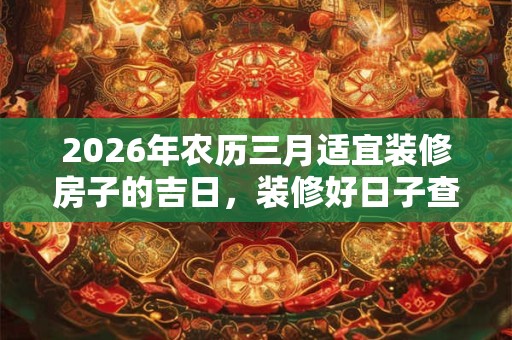 2026年农历三月适宜装修房子的吉日,装修好日子查询 2026年农历三月适宜装修房子的吉日,装修好日子查询
