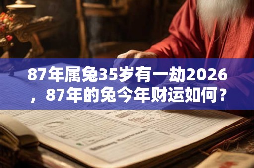 87年属兔35岁有一劫2026，87年的兔今年财运如何？