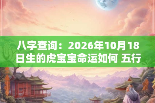 八字查询：2026年10月18日生的虎宝宝命运如何 五行缺什么