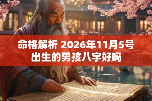 命格解析 2026年11月5号出生的男孩八字好吗