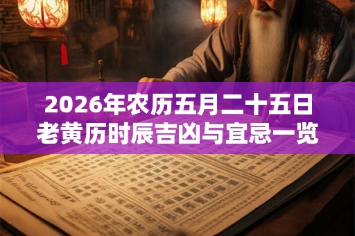 2026年农历五月二十五日老黄历时辰吉凶与宜忌一览表 2026年农历五月二十五日老黄历时辰吉凶与宜忌一览表