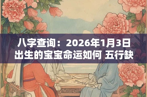 八字查询:2026年1月3日出生的宝宝命运如何 五行缺什么 八字查询:2026年1月3日出生的宝宝命运如何 五行缺什么