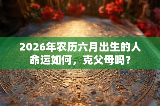 2026年农历六月出生的人命运如何，克父母吗？