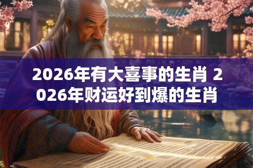 2026年有大喜事的生肖 2026年财运好到爆的生肖