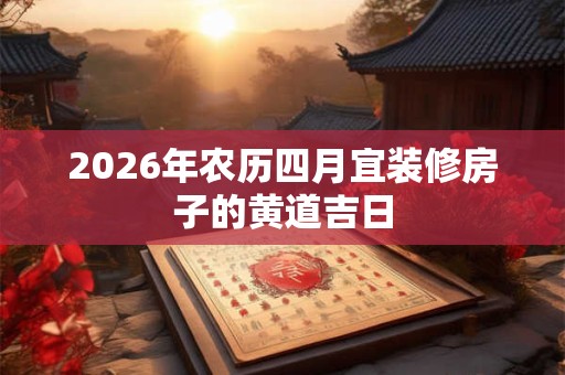 2026年农历四月宜装修房子的黄道吉日