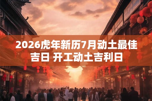 2026虎年新历7月动土最佳吉日 开工动土吉利日