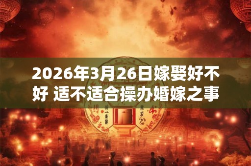 2026年3月26日嫁娶好不好 适不适合操办婚嫁之事