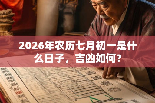 2026年农历七月初一是什么日子，吉凶如何？