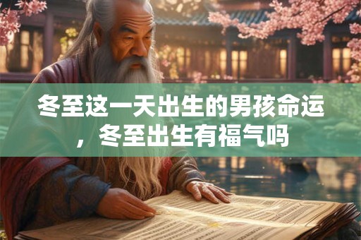 冬至这一天出生的男孩命运，冬至出生有福气吗