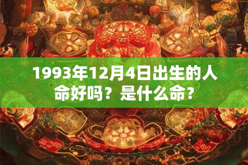 1993年12月4日出生的人命好吗？是什么命？