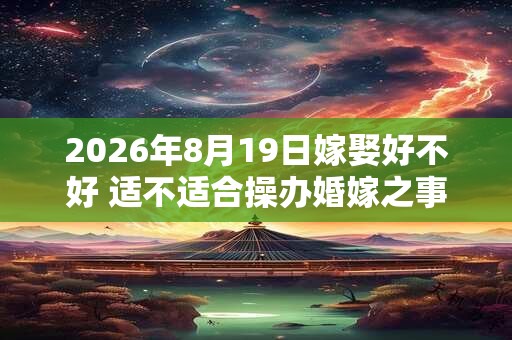 2026年8月19日嫁娶好不好 适不适合操办婚嫁之事 2026年8月19日嫁娶好不好 适不适合操办婚嫁之事