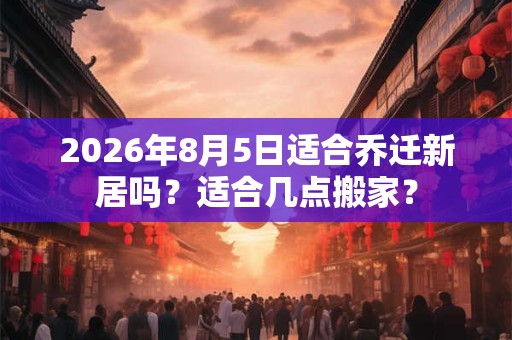 2026年8月5日适合乔迁新居吗？适合几点搬家？