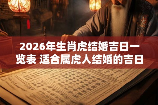 2026年生肖虎结婚吉日一览表 适合属虎人结婚的吉日