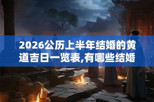 2026公历上半年结婚的黄道吉日一览表,有哪些结婚吉日？