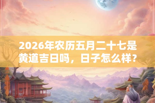 2026年农历五月二十七是黄道吉日吗，日子怎么样？