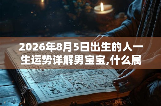 2026年8月5日出生的人一生运势详解男宝宝,什么属相