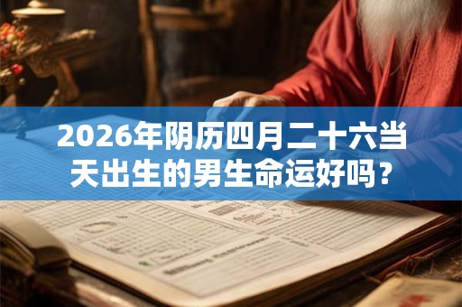 2026年阴历四月二十六当天出生的男生命运好吗？