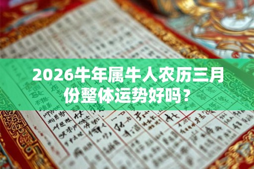 2026牛年属牛人农历三月份整体运势好吗? 2026牛年属牛人农历三月份整体运势好吗?