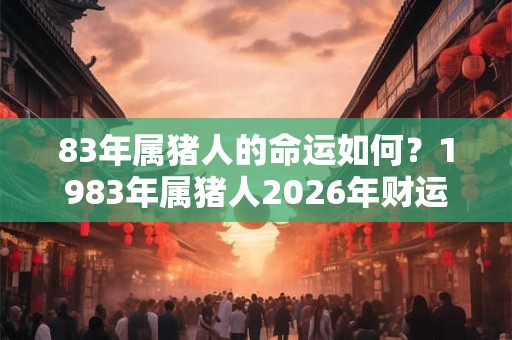83年属猪人的命运如何？1983年属猪人2026年财运