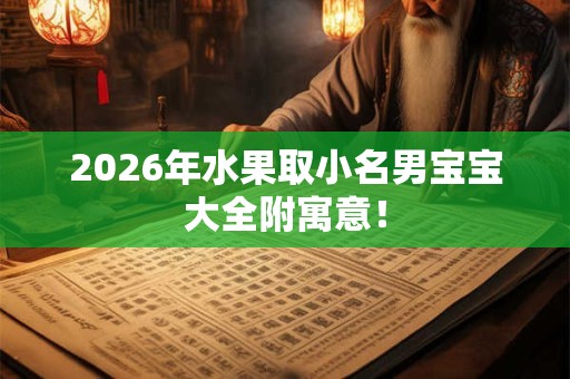 2026年水果取小名男宝宝大全附寓意！