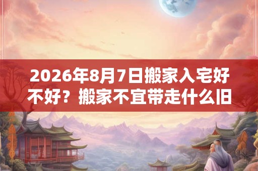 2026年8月7日搬家入宅好不好？搬家不宜带走什么旧东西？
