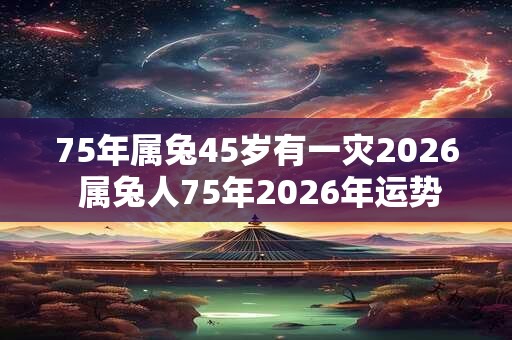 75年属兔45岁有一灾2026 属兔人75年2026年运势
