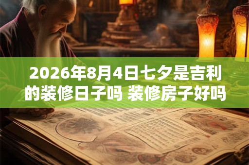2026年8月4日七夕是吉利的装修日子吗 装修房子好吗