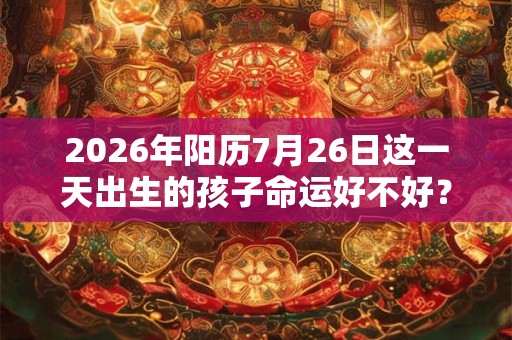 2026年阳历7月26日这一天出生的孩子命运好不好？八字运程如何