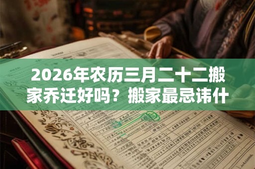 2026年农历三月二十二搬家乔迁好吗？搬家最忌讳什么人？