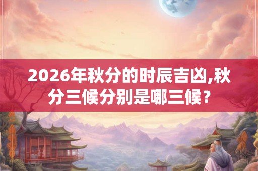 2026年秋分的时辰吉凶,秋分三候分别是哪三候？